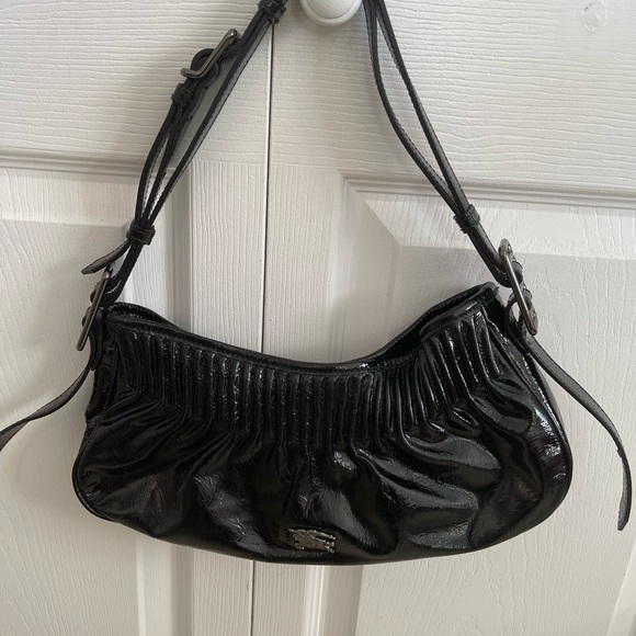 Burberry black patent over the shoulder small bag. - Picture 1 of 5
